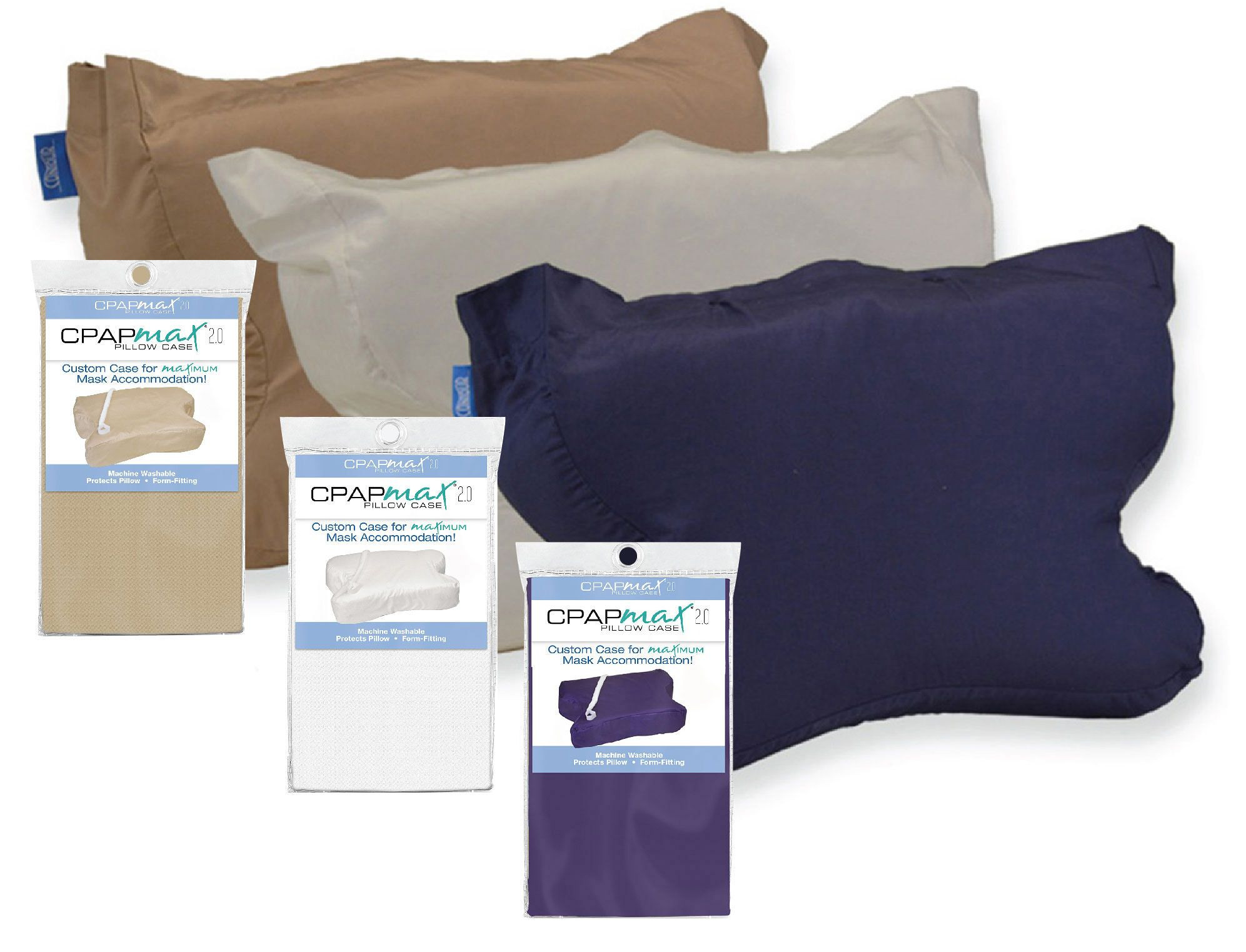 CPAPmax Cotton Pillow Case by Contour — Navy photo 2